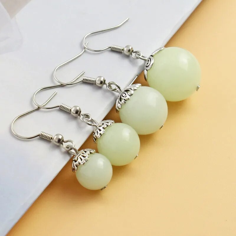 Vintage Luminous Earrings For Women Lovely Round Beaded Dangle Drop Glow In The Dark Earrings Halloween Jewelry Gift for Girl