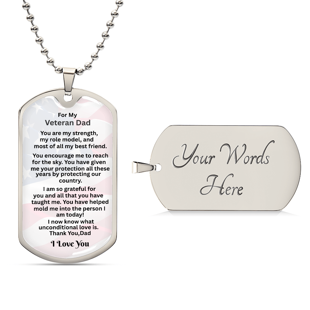 Luxury Dog Tag Necklace - A Heartfelt Tribute for Your Veteran Dad