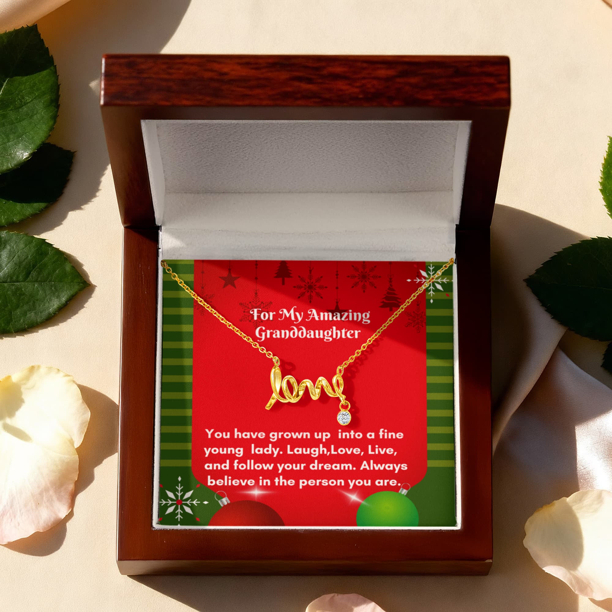 Scripted Love Necklace - Dainty Jewelry for Your Granddaughter