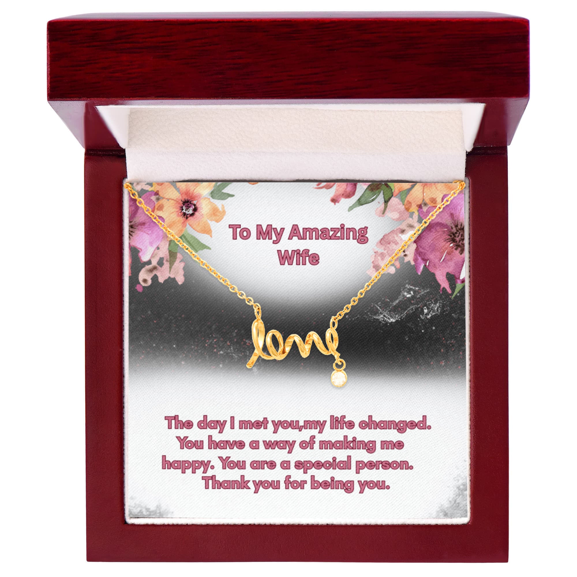 Scripted Love Necklace - A Dainty Expression of Your Affection