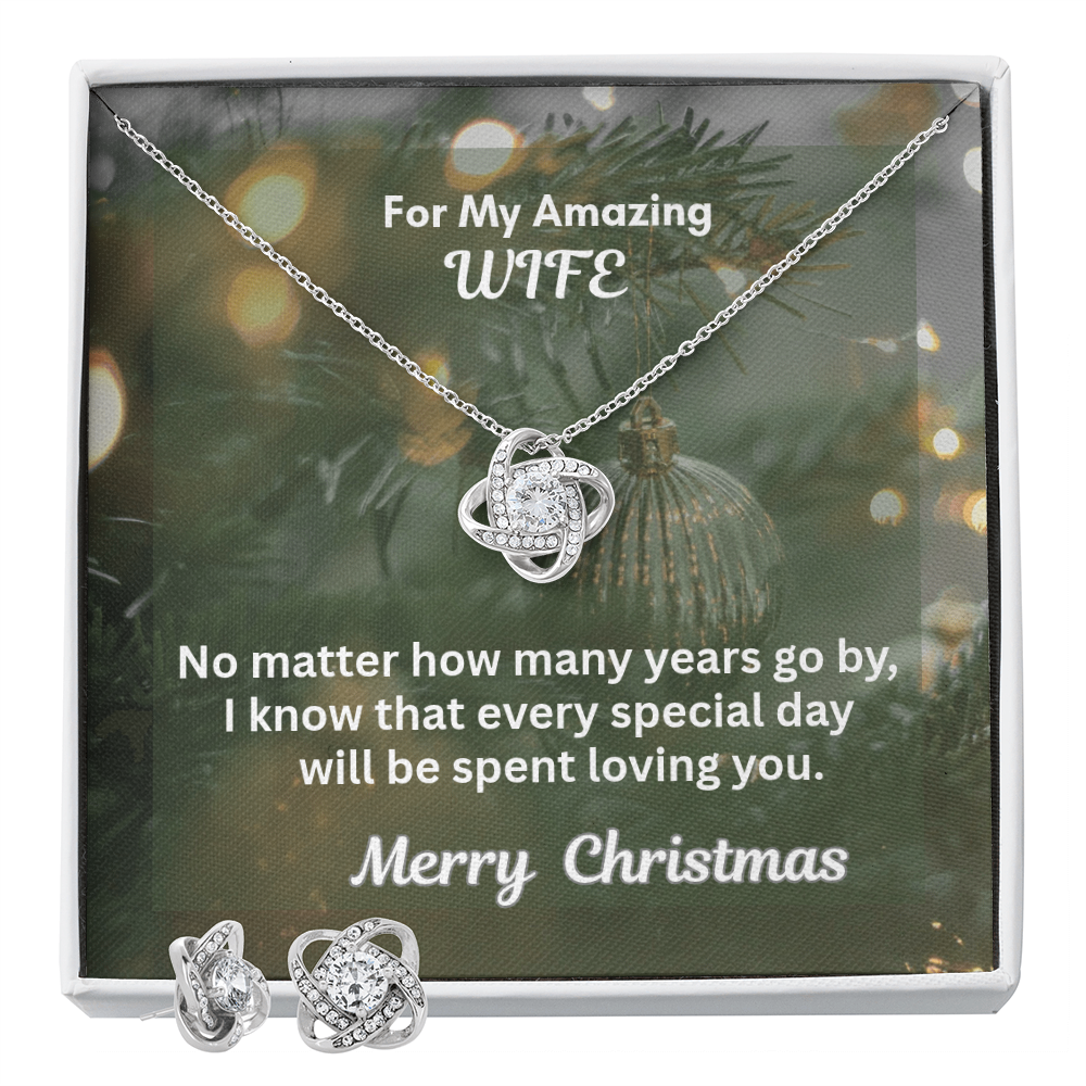 Love Knot Necklace and Matching Earring Set
