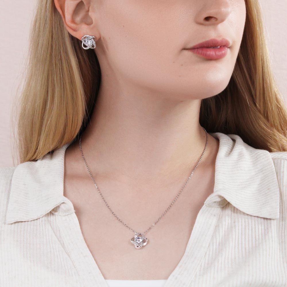 The Love Knot Necklace and Matching Earring set