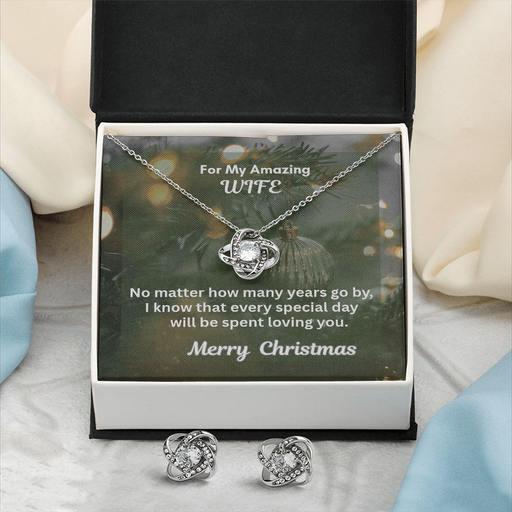 Love Knot Necklace and Matching Earring Set