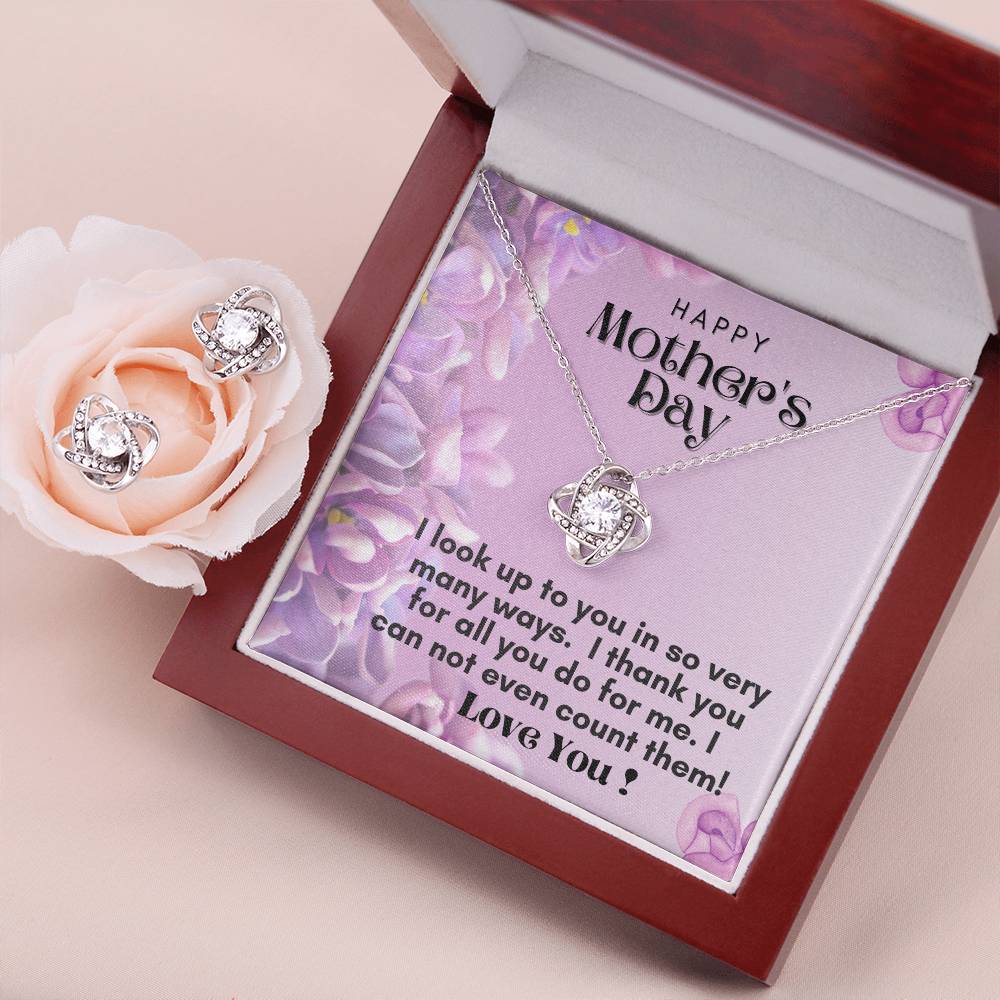 Love Knot Necklace and Matching Earrings