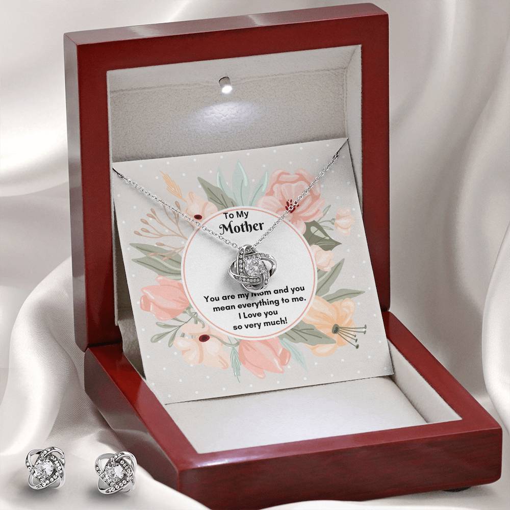 The Love Knot Necklace and Matching Earring set