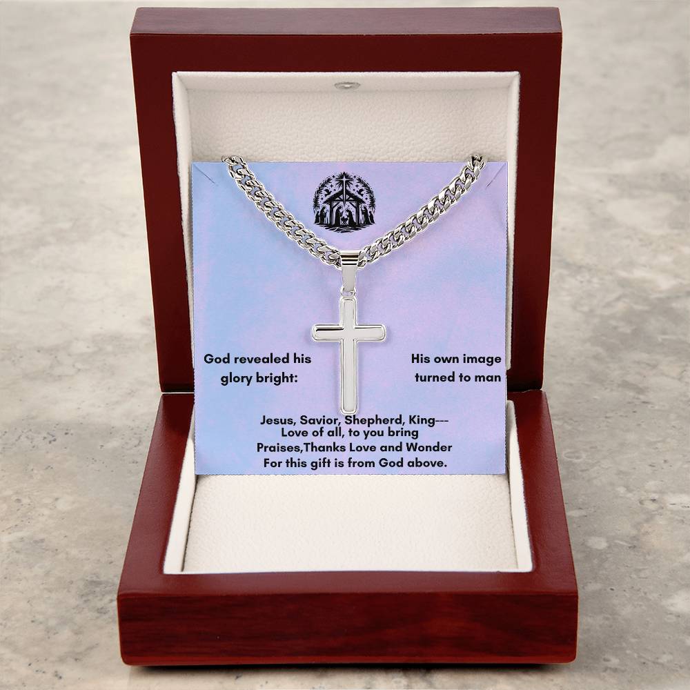 Artisan Cross Necklace with Cuban Chain - A Personal Touch for Every Occasion
