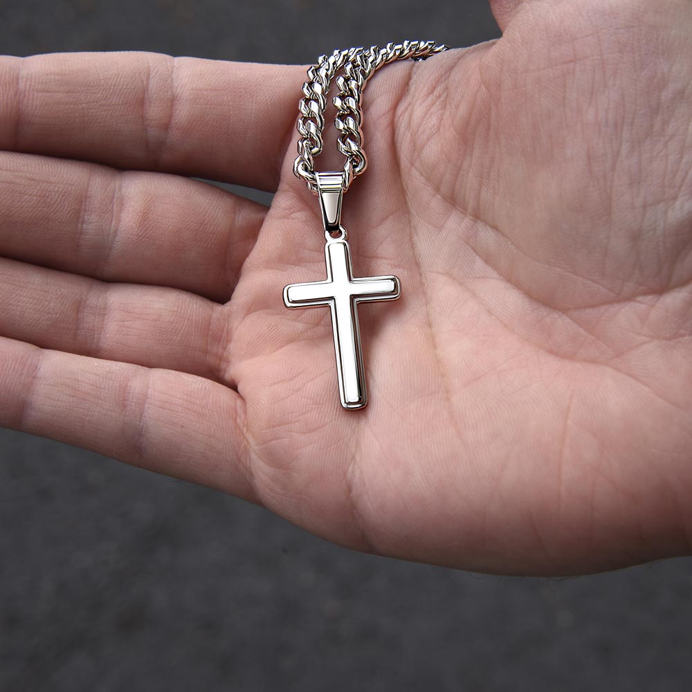Cuban Chain Artisan Cross Necklace - Wear Your Faith with Style