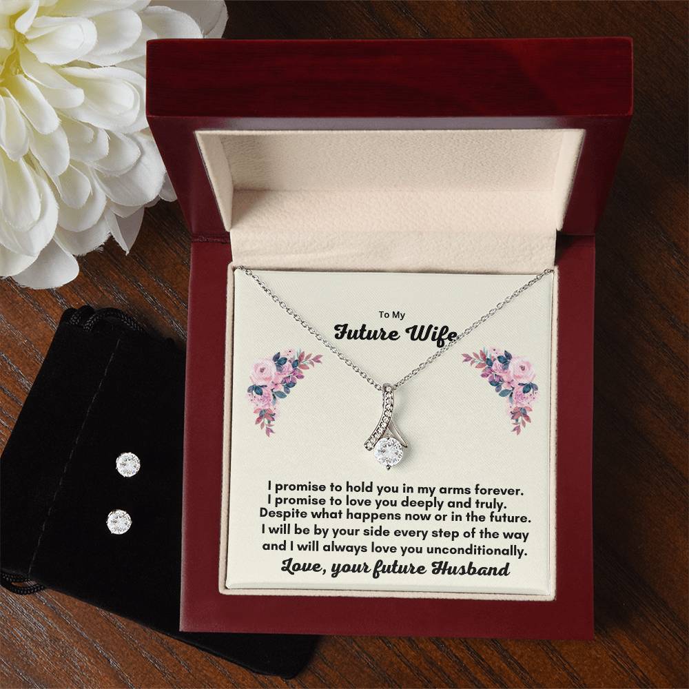 Dazzling Cubic Zirconia Jewelry Set: The Alluring Beauty Necklace and Earring Collection