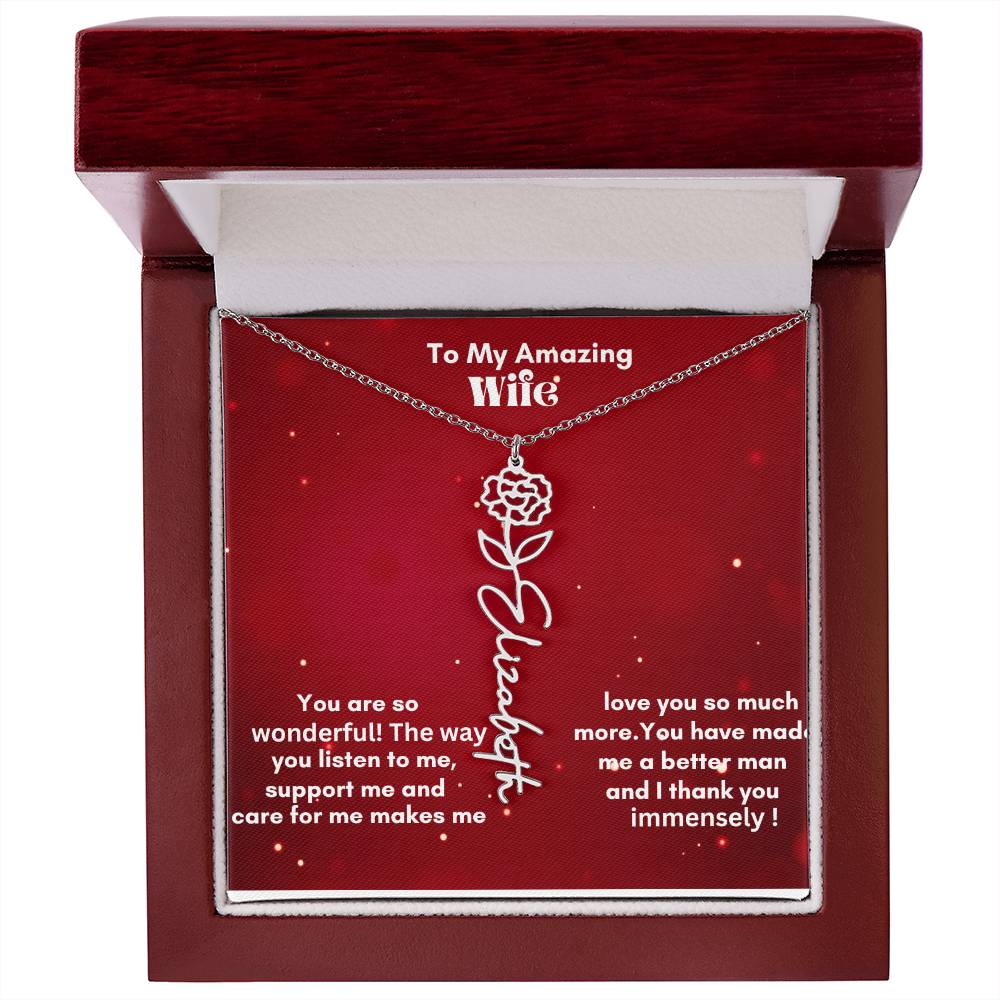 Personalized Flower Name Necklace – A Heartfelt Gift That Blooms with Meaning