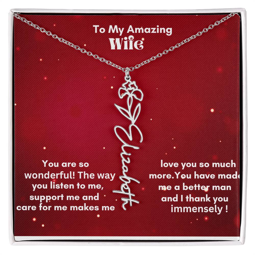 Flower Name Necklace on sale now !
