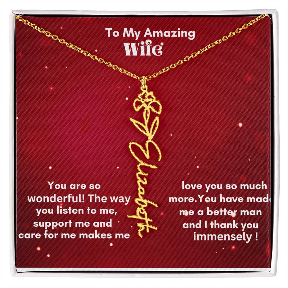 Flower Name Necklace on sale now !