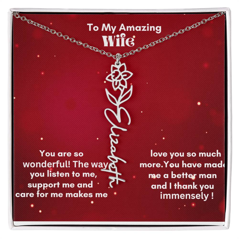 Flower Name Necklace on sale now !
