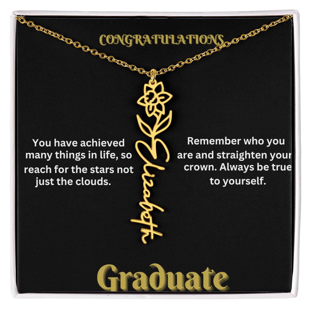 Personalized Flower Name Necklace - A Unique Graduation Gift