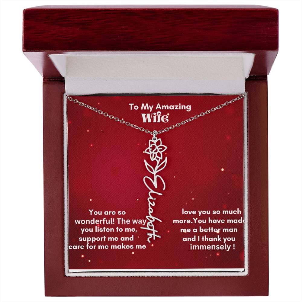 Flower Name Necklace on sale now !