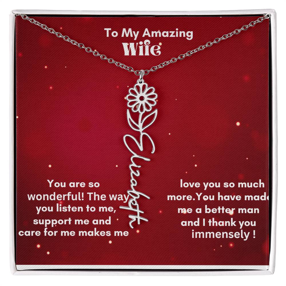 Flower Name Necklace on sale now !