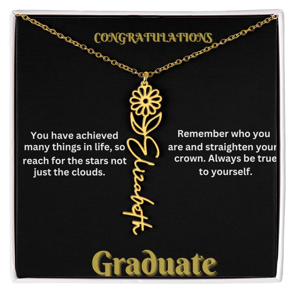 Personalized Flower Name Necklace - A Unique Graduation Gift