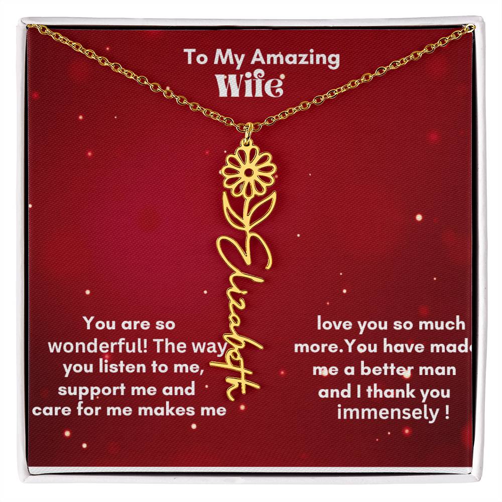 Flower Name Necklace on sale now !