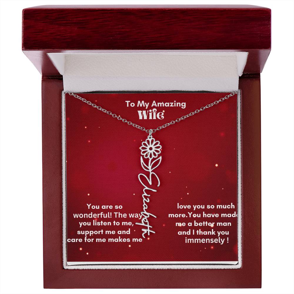 Flower Name Necklace on sale now !