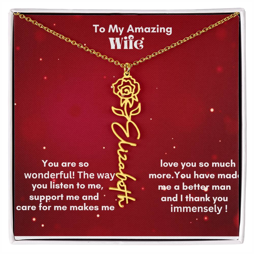 Flower Name Necklace on sale now !