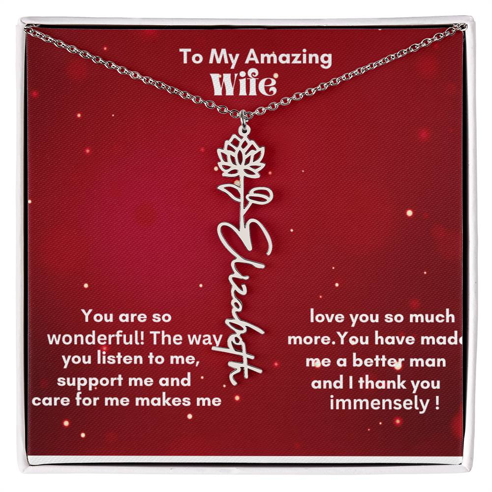 Personalized Flower Name Necklace – A Heartfelt Gift That Blooms with Meaning