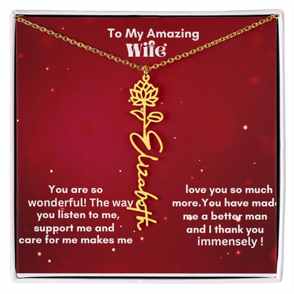 Personalized Flower Name Necklace – A Heartfelt Gift That Blooms with Meaning