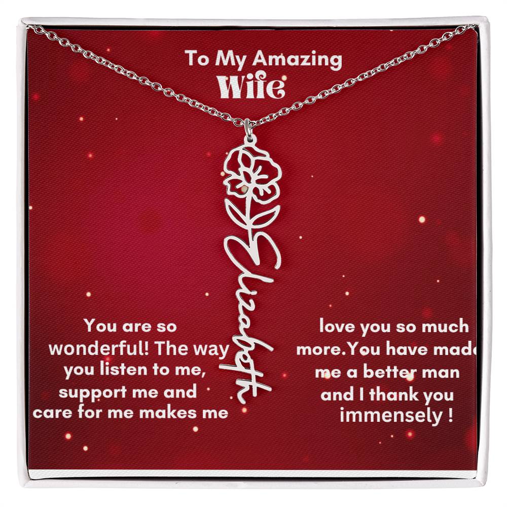 Flower Name Necklace on sale now !