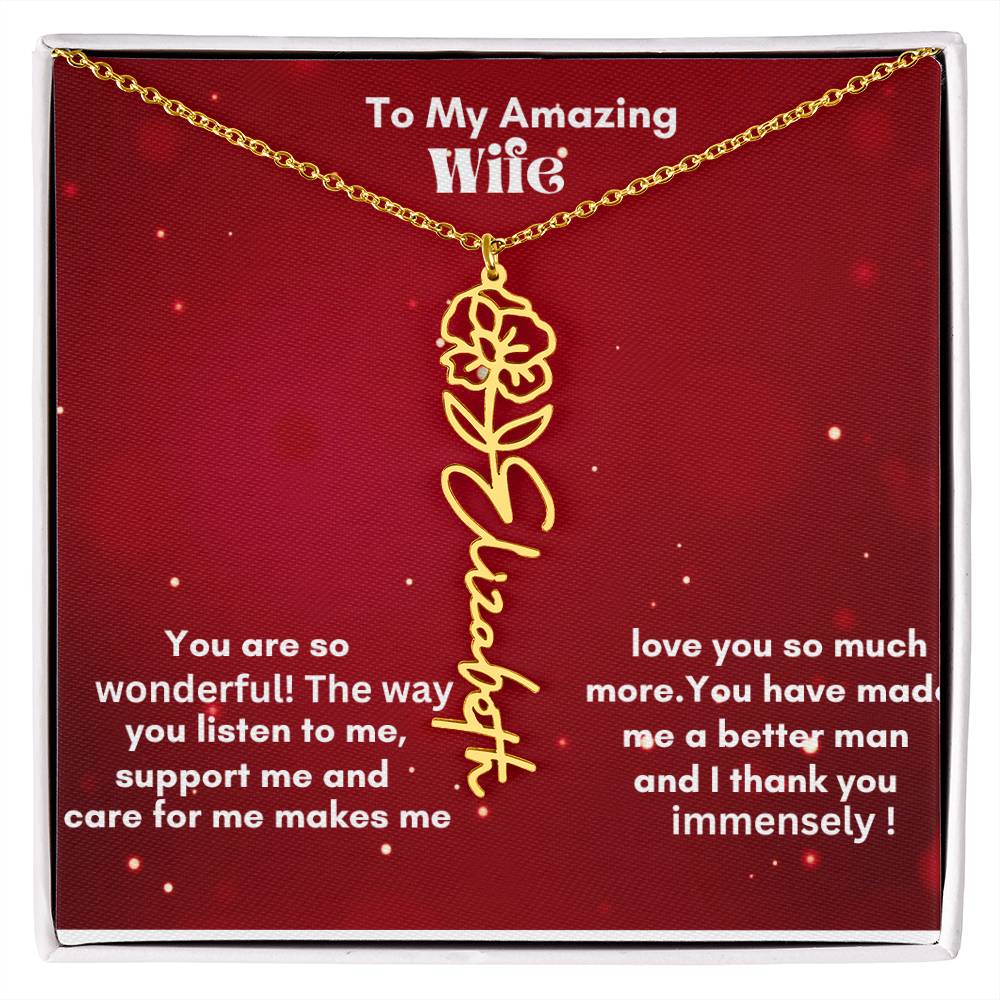 Flower Name Necklace on sale now !