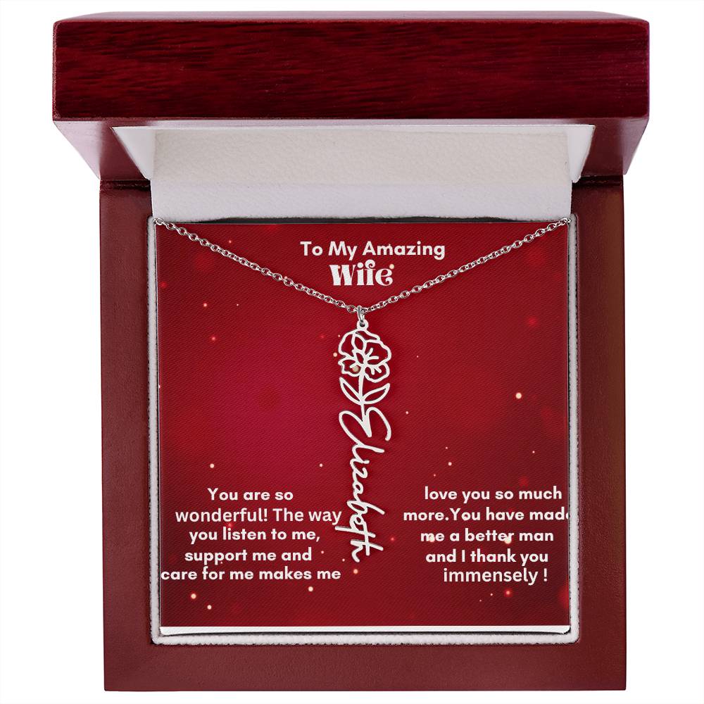 Flower Name Necklace on sale now !