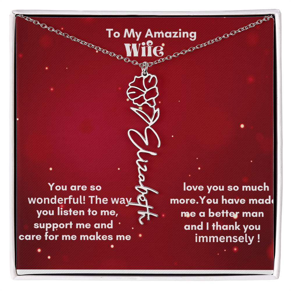 Flower Name Necklace on sale now !