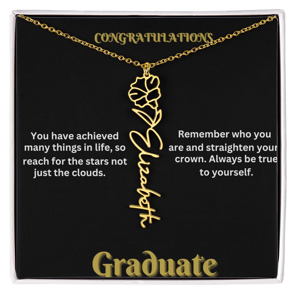 Personalized Flower Name Necklace - A Unique Graduation Gift