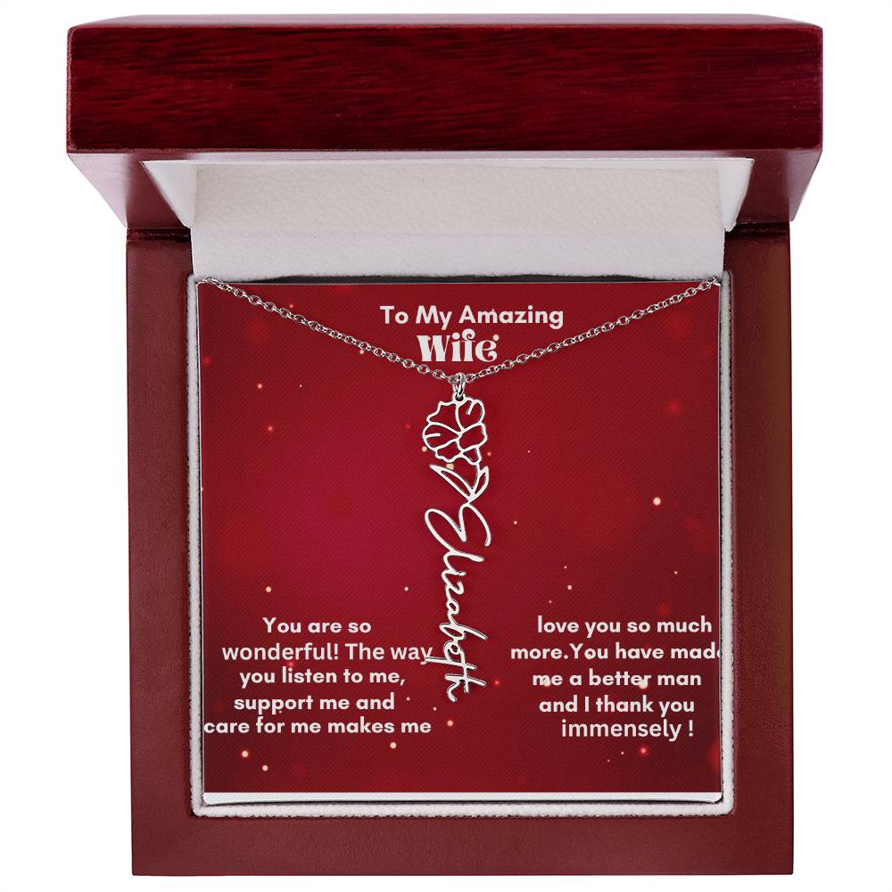 Flower Name Necklace on sale now !