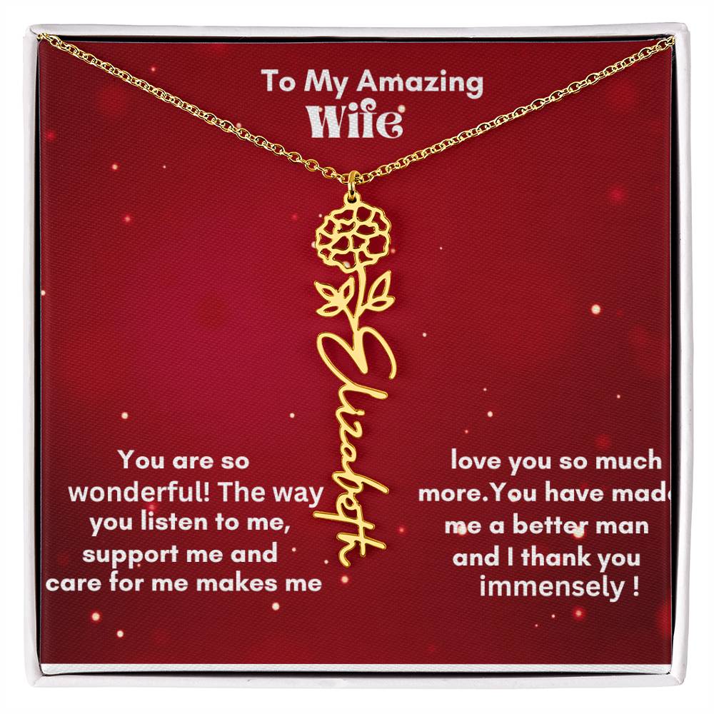 Flower Name Necklace on sale now !
