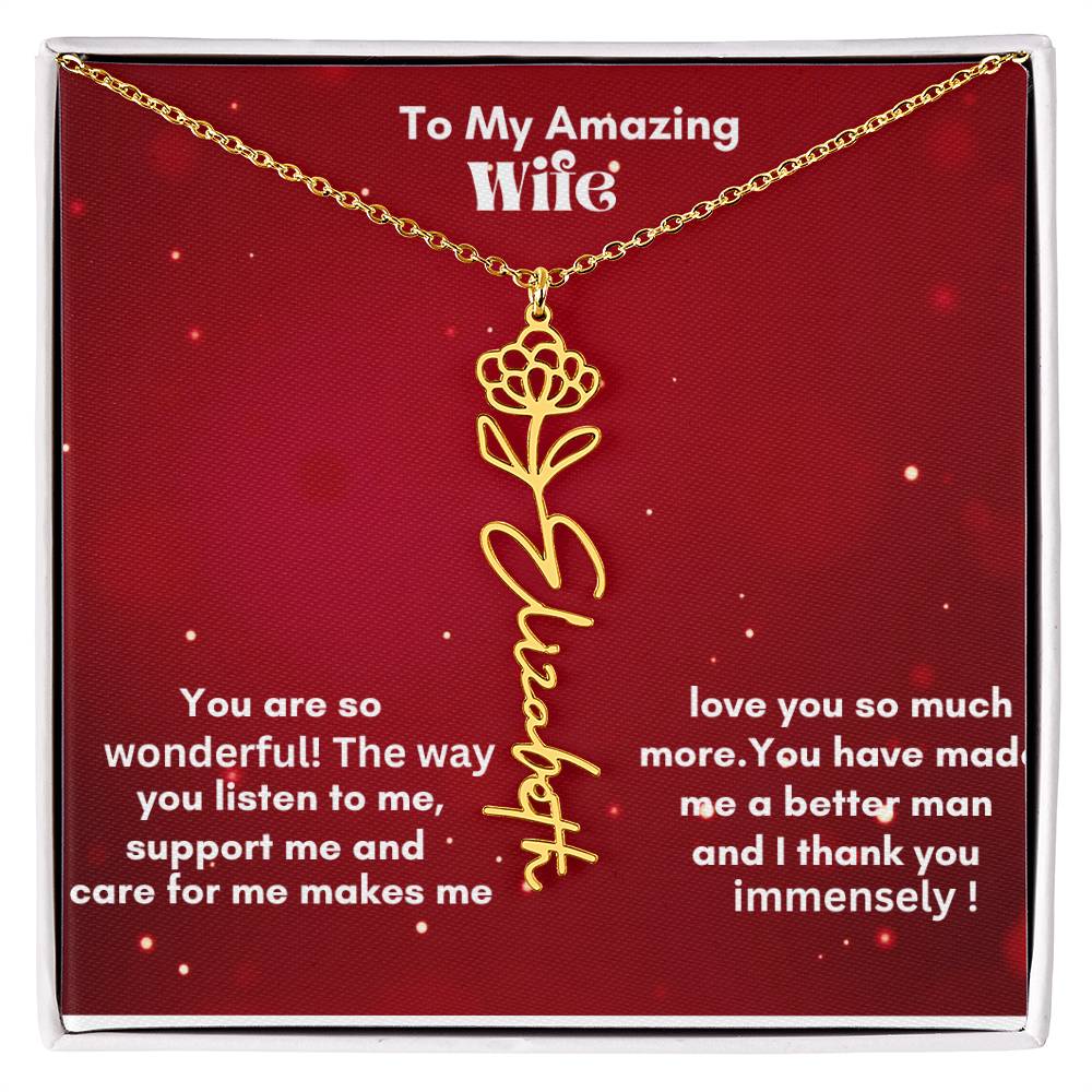 Flower Name Necklace on sale now !