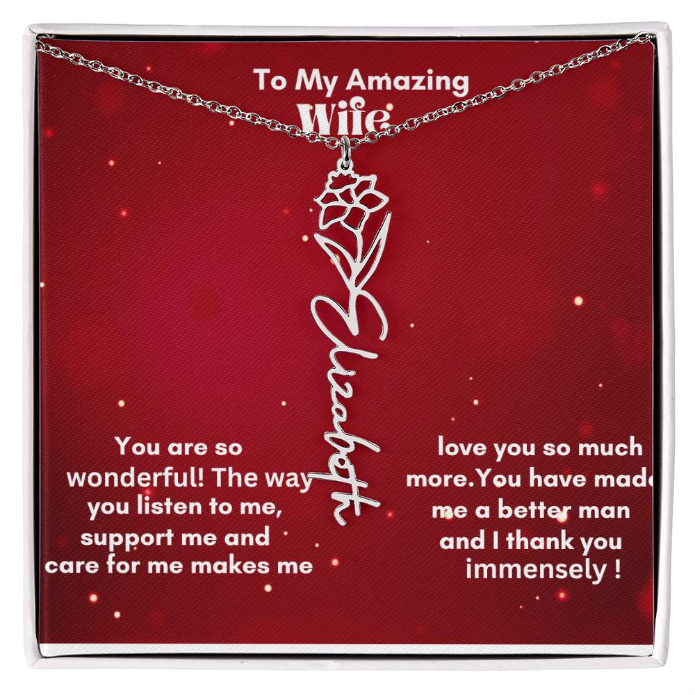 Flower Name Necklace on sale now !