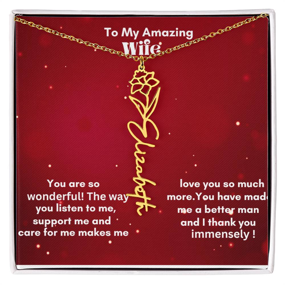 Flower Name Necklace on sale now !