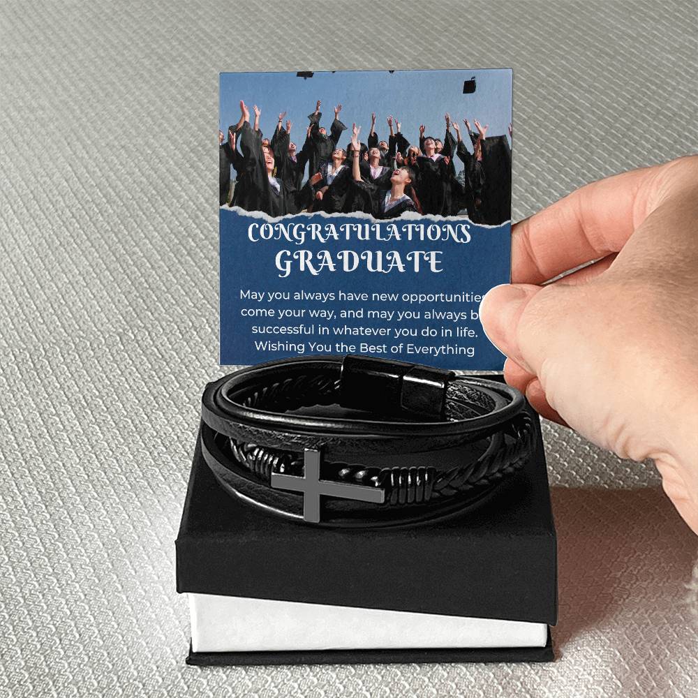 Cross Leather Bracelet for Men