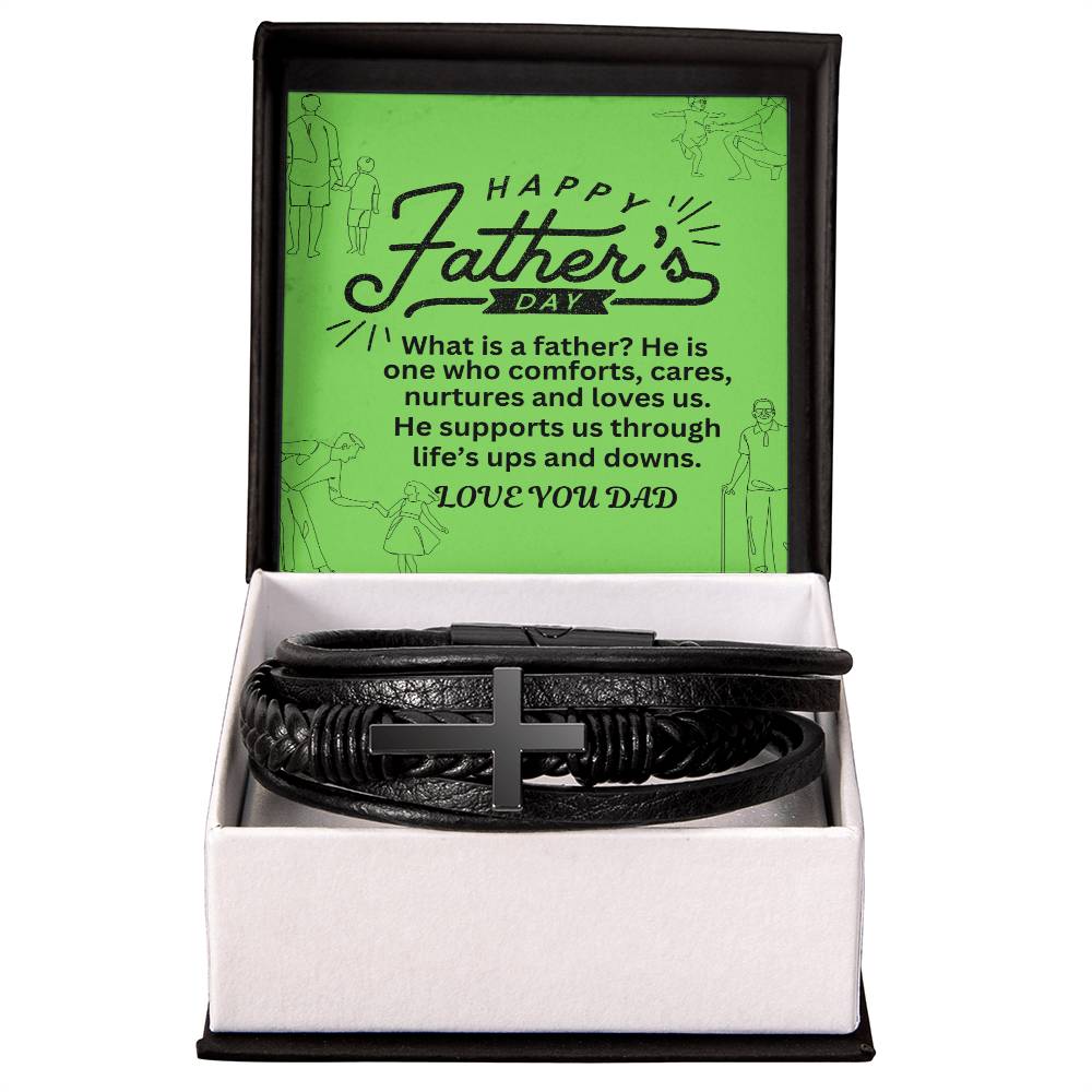 Elegant Men's Cross Leather Wristband