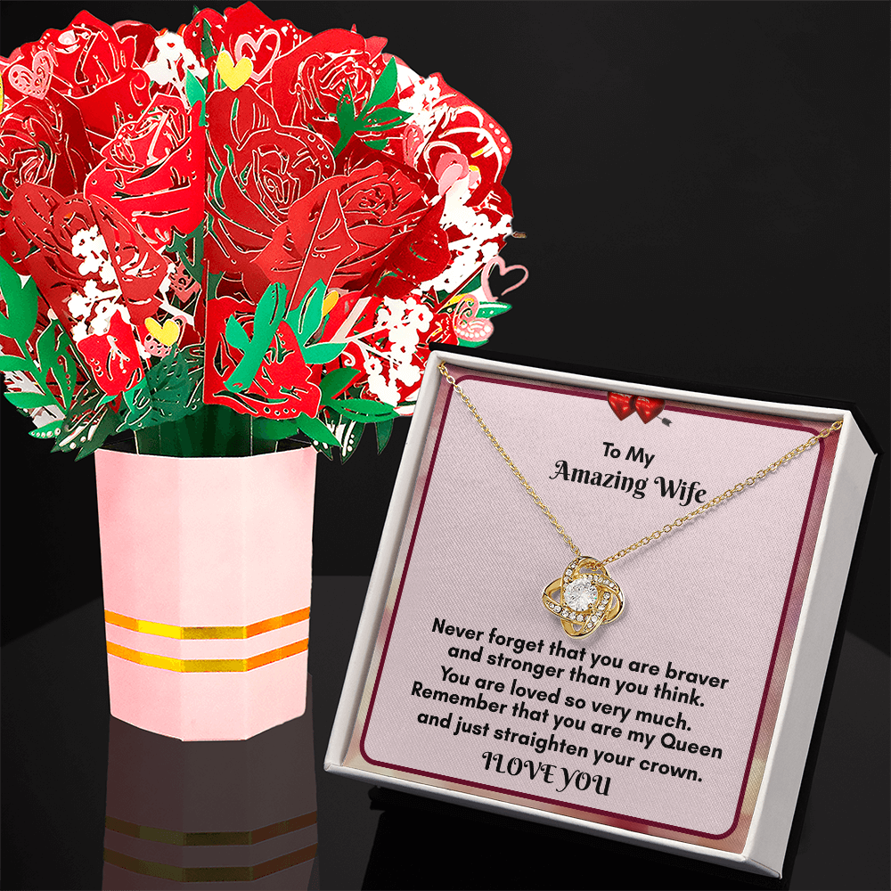 Celebrate Love with the Love Knot Necklace and Bouquet Combo
