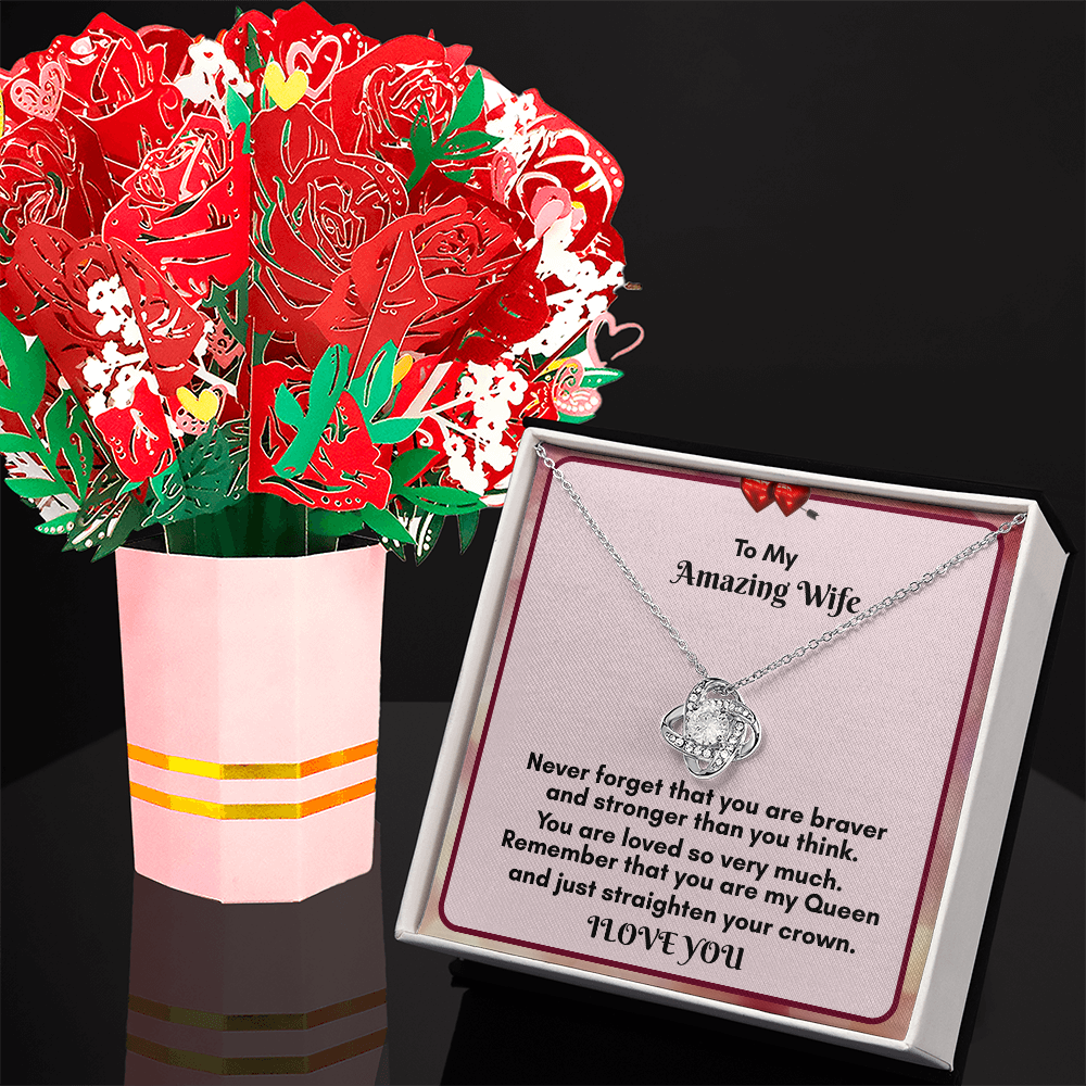 Celebrate Love with the Love Knot Necklace and Bouquet Combo