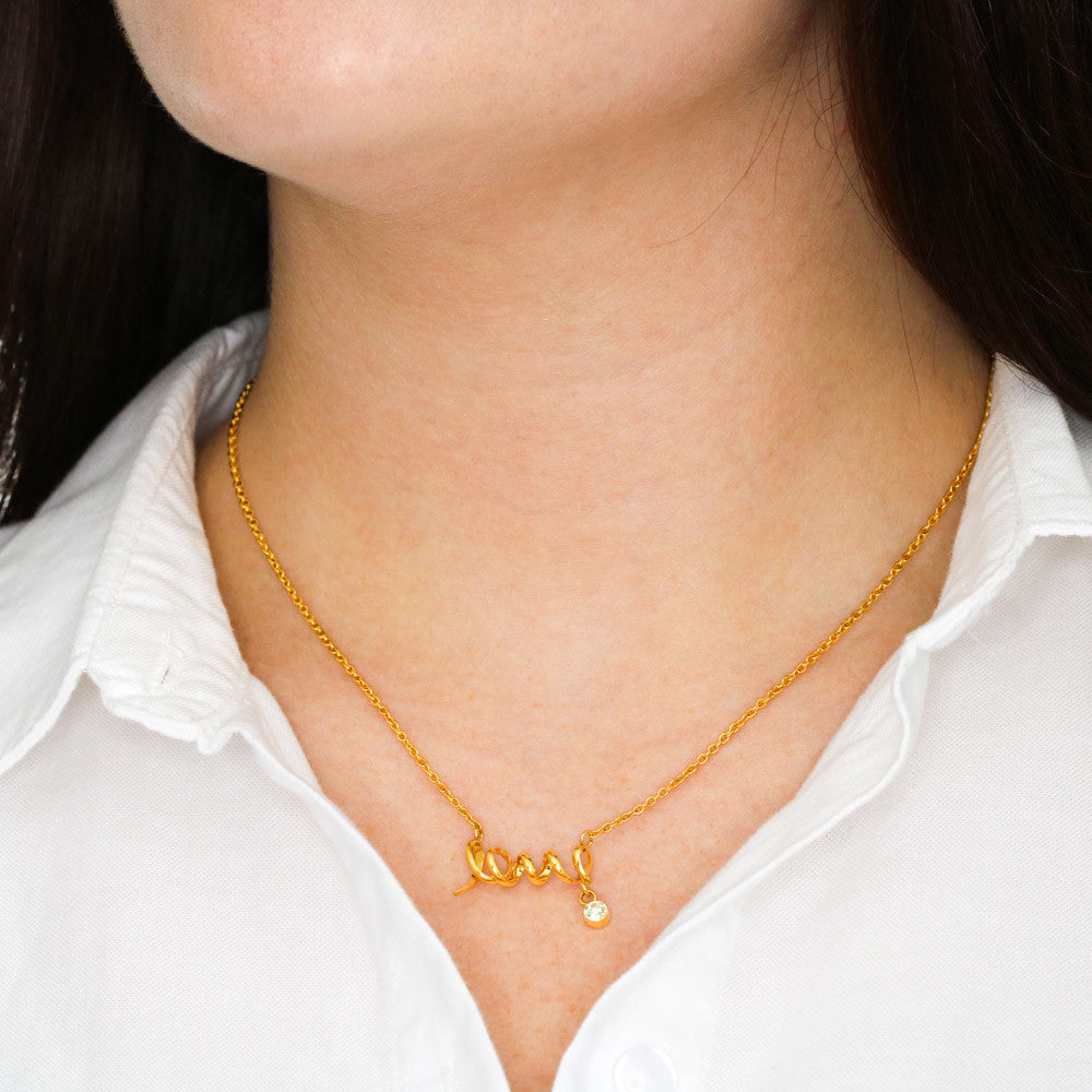 Scripted Love Necklace - Dainty Jewelry for Your Granddaughter
