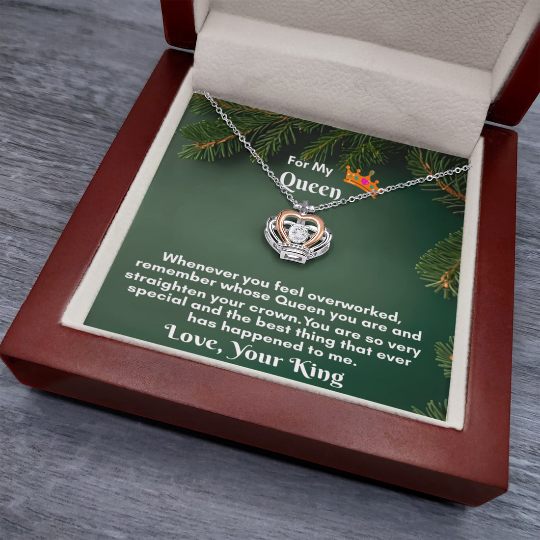 Regal Crown Pendant Necklace with Stunning Cubic Zirconia