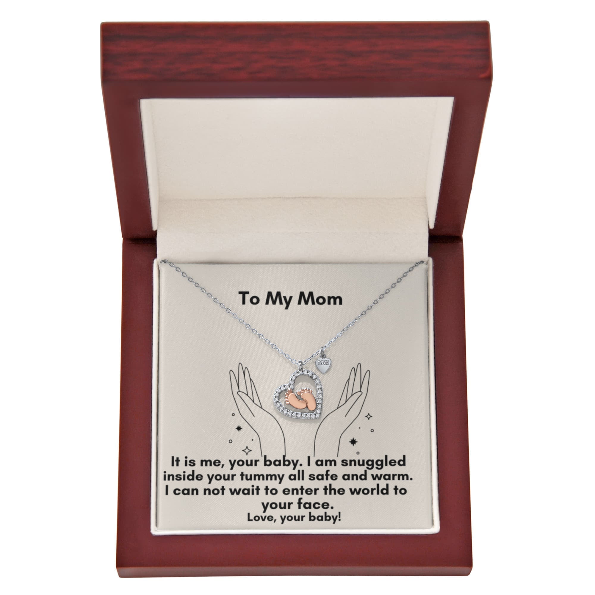 Baby Feet Heart Necklace