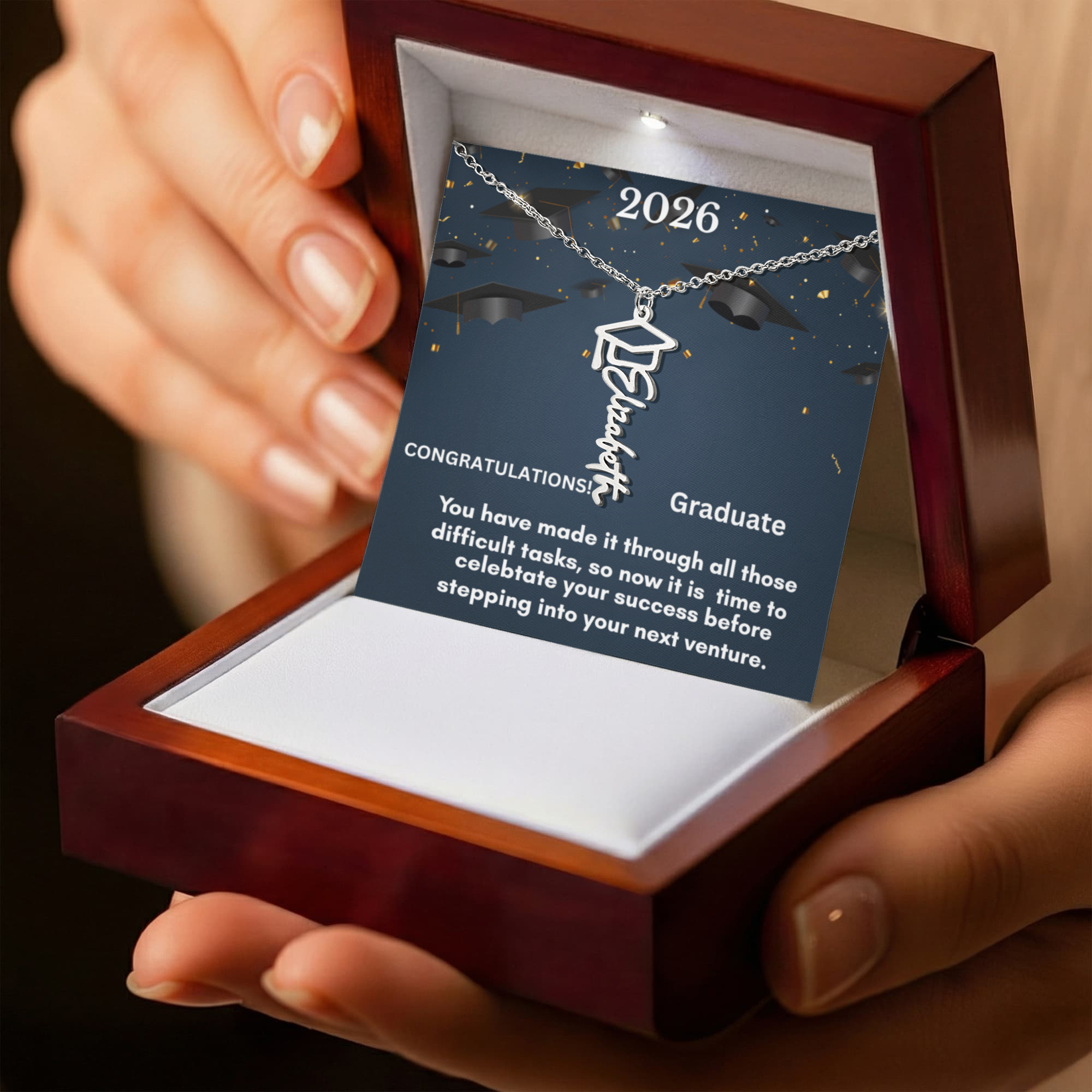 Personalized Graduation Necklace - A Cherished Keepsake for Celebrating Success