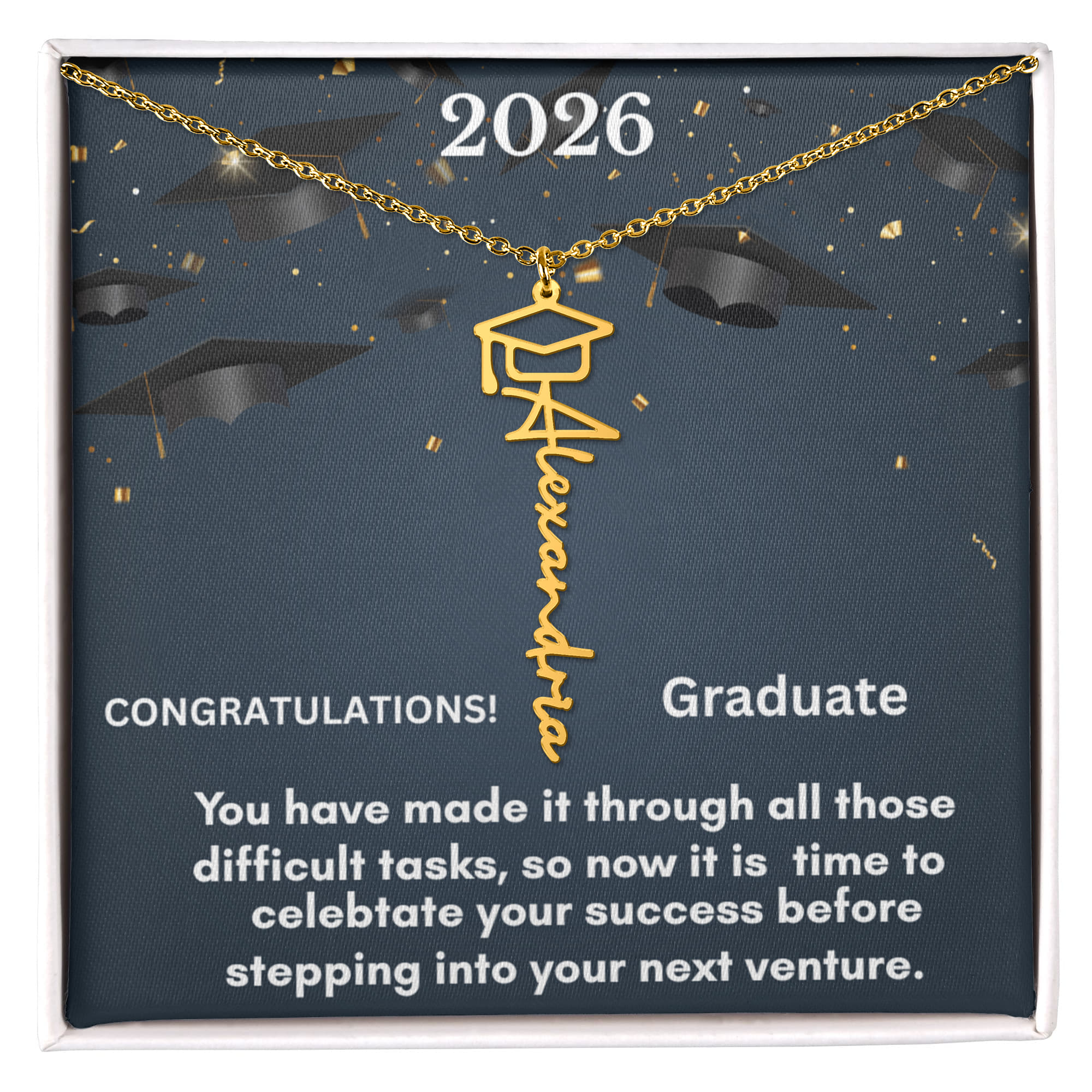 Personalized Graduation Necklace - A Cherished Keepsake for Celebrating Success
