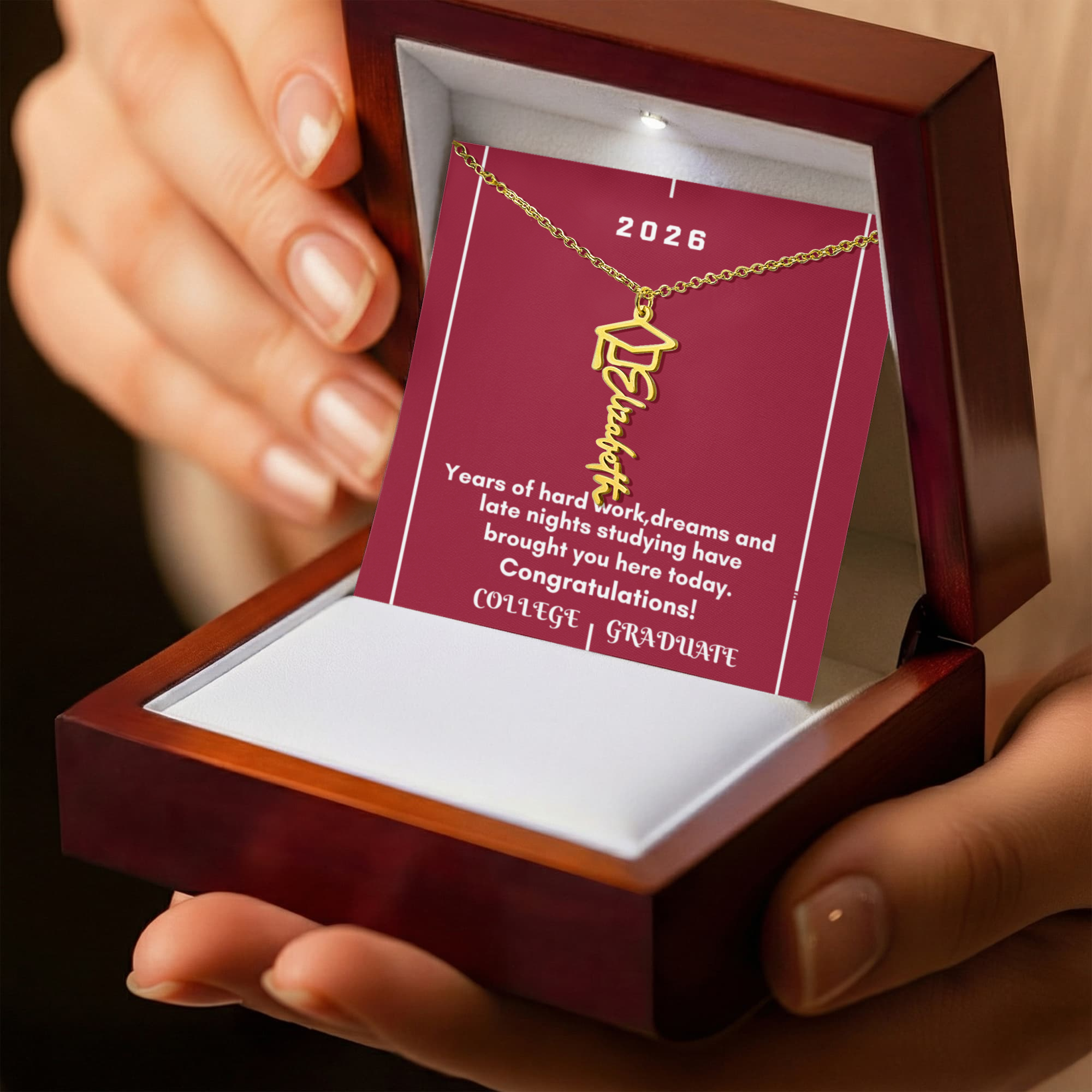 Personalized Graduation Name Necklace - Celebrate Success in Style