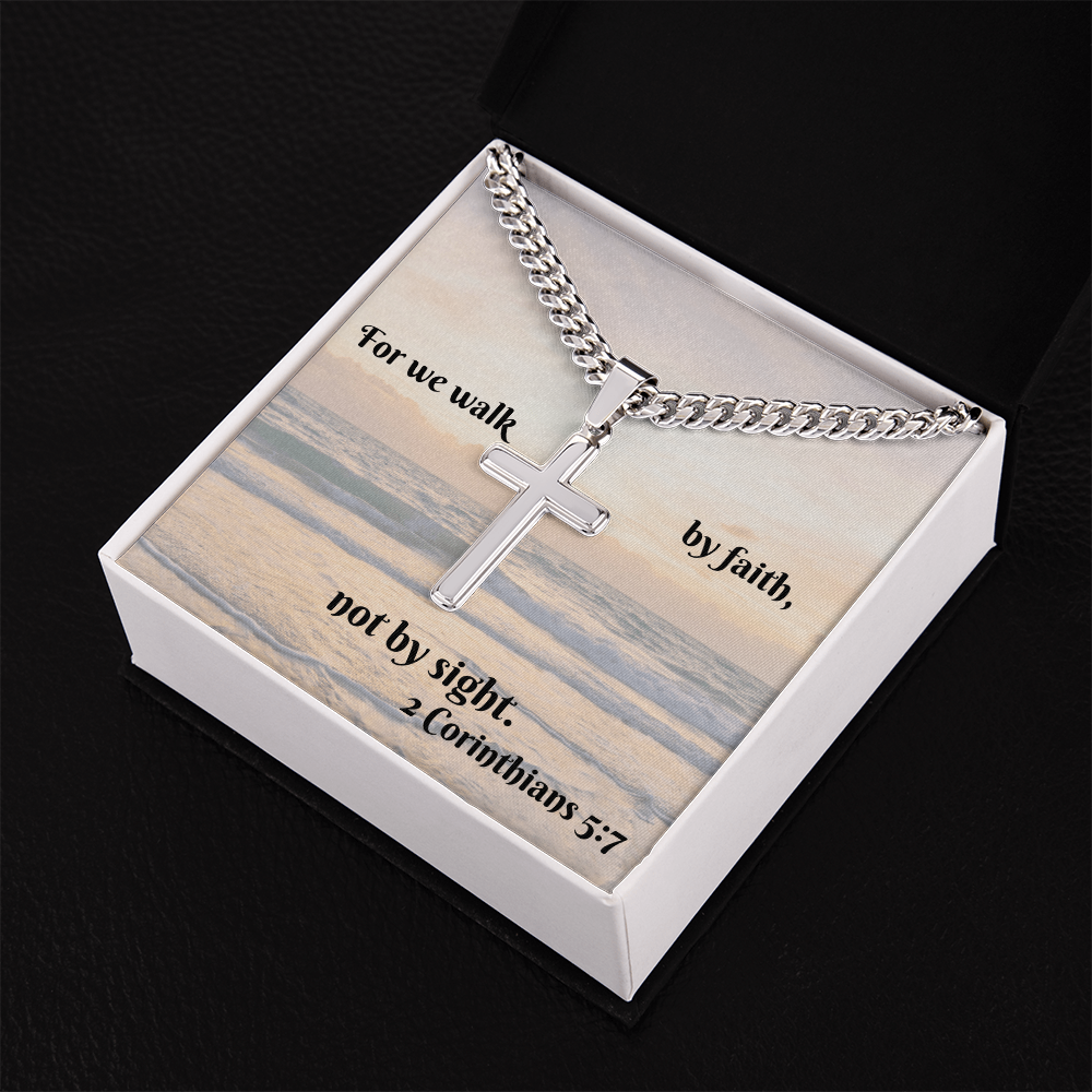 Personalized Cross Necklace with Cuban Link Chain - Wear Your Faith with Style