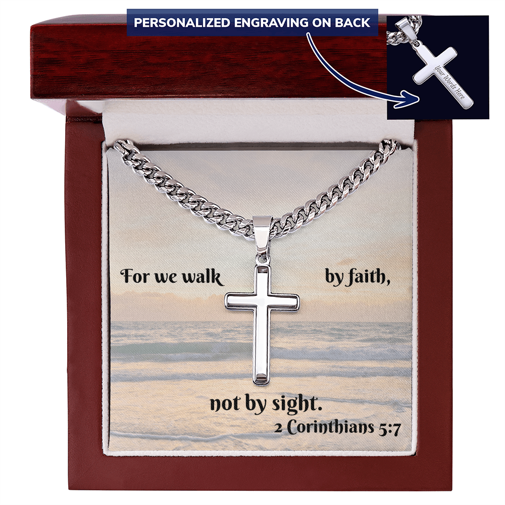 Personalized Cross Necklace with Cuban Link Chain - Wear Your Faith with Style