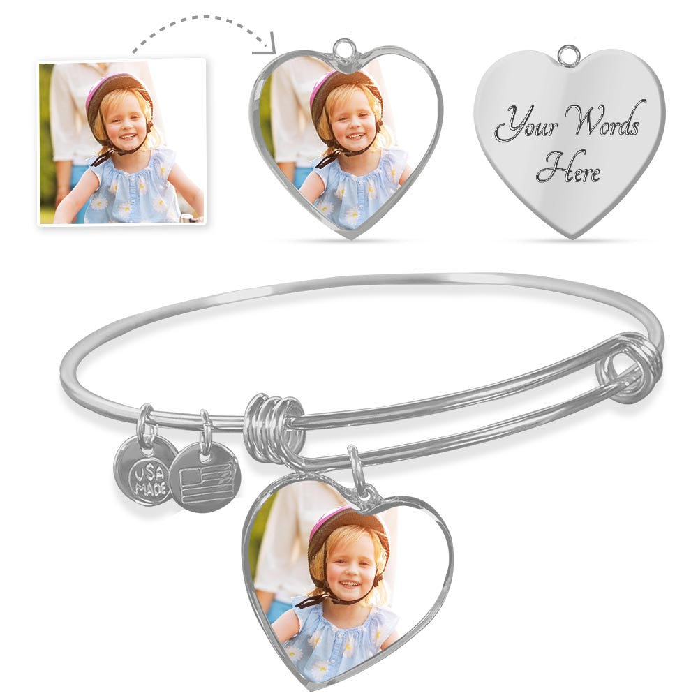 Personalized Heart Bangle Bracelett On sale Now!!!!!