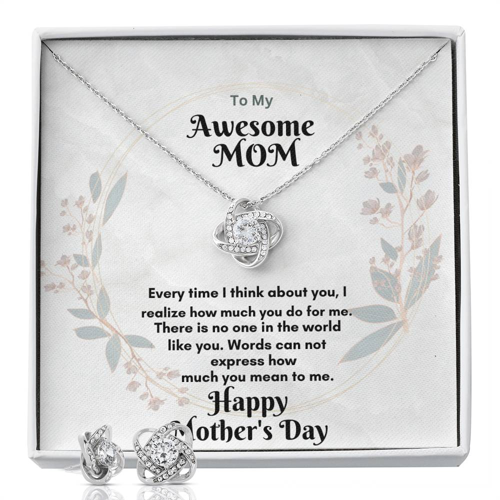 The Love Knot Necklace and matching Earring set