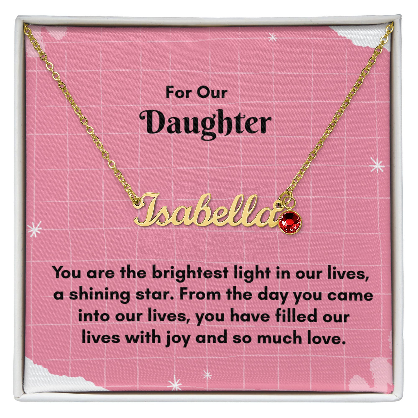 Custom Name Necklace with Birthstone